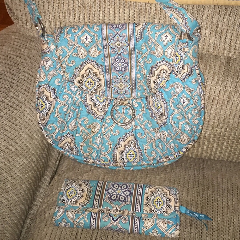 Vera Bradley saddle bag and trifold wallet